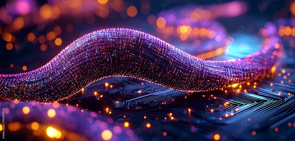 Poster abstract neural network visualization, intricate 3d design representing complex data connections and