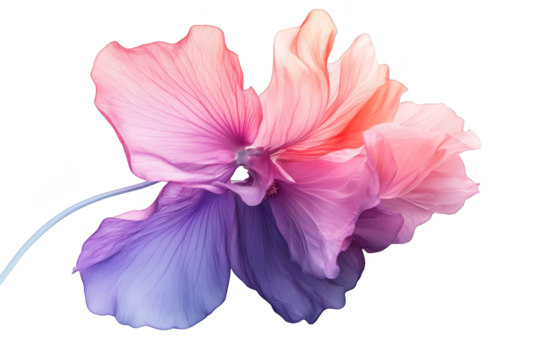 Vibrant Pastel Flower Glitch Art Digital Bloom, Psychedelic Hues