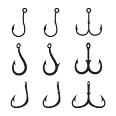 Fishing Hook Logo Vector Illustration