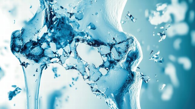 Abstract Representation of a Joint in Blue Water Splash Effect