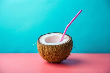 Pastel Coconut Refreshment - Tropical Summer Vibes