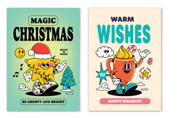 Groovy Christmas poster design