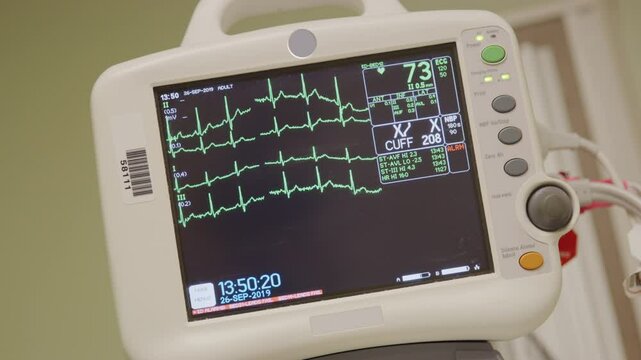 Heart Monitor Screen EKG ECC Wide