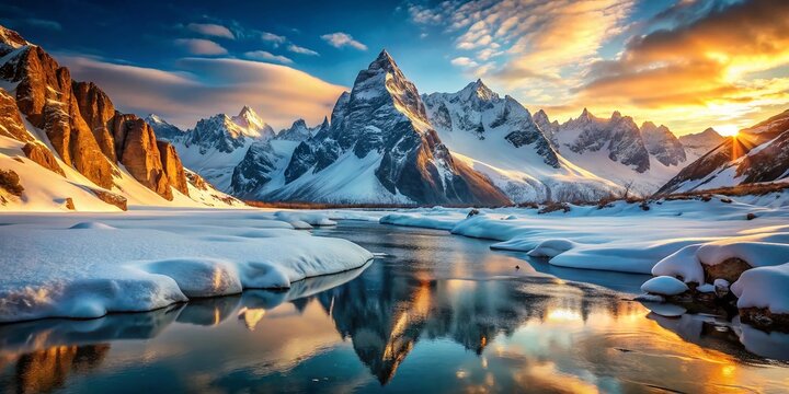 Snowy Mountain Landscape AI Photo Editing Software