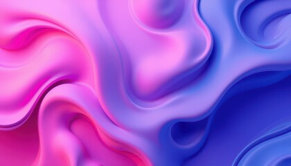 Abstract Pink and Blue Liquid Swirls Design