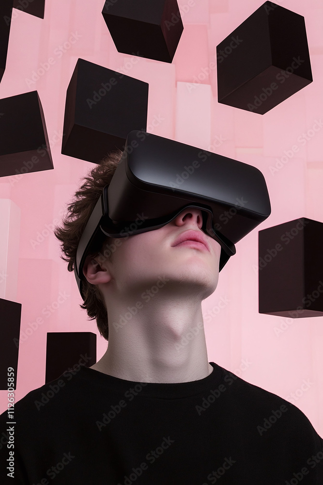 Poster virtual reality blocks interface