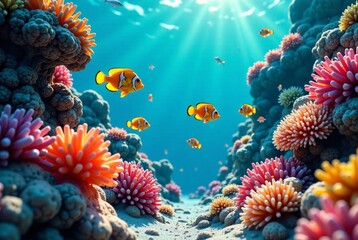Vibrant Underwater Reef Ecosystem - AI Photorealistic Scene