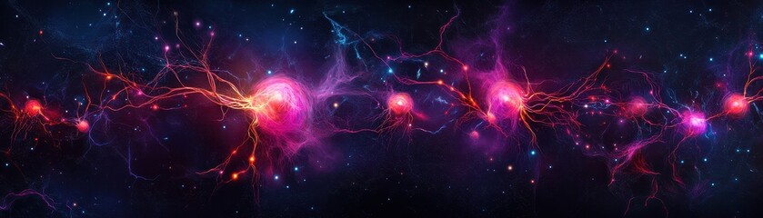 Abstract art of glowing neural pathways symbolizing intelligent self-learning and cognitive connections.