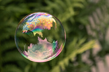 Soap bubbles in the air