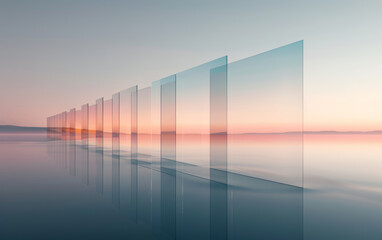 Background of e-commerce product booth integrating fashion and technology elements
