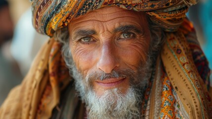 Obraz premium Iraqi Man Portrait Culture Tradition Hospitality Middle East