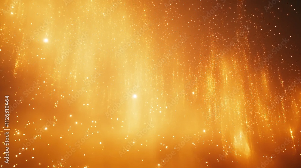 Aufkleber golden falling stars streak through the sky, with shimmering bokeh lights blending seamlessly into a