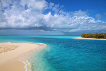 Channel between Ouvea and Mouli Islands flowing into Ouvea Lagoon, Loyalty Islands, New Caledonia