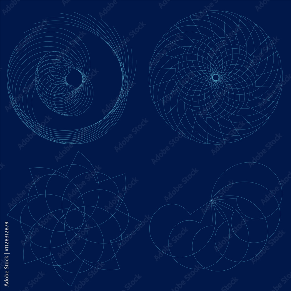 Poster vector set art deco ornaments line frames, abstract patterns, ornament borders. geometric patterns
