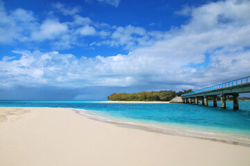 Mouli Bridge between Ouvea and Mouli islands, Loyalty Islands, New Caledonia