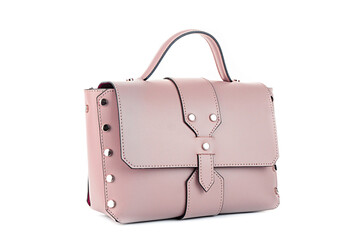 Bag clutch isolated on white fashion leather