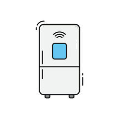 Smart fridge vector icon