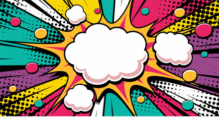 Comic blank text speech bubbles in pop art style vector illustration