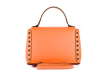 Bag clutch isolated on white fashion leather