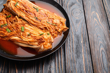 Traditional korean food kimchi photography . Top view