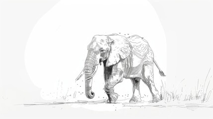 Fototapeta premium Elegant Elephant on White Background