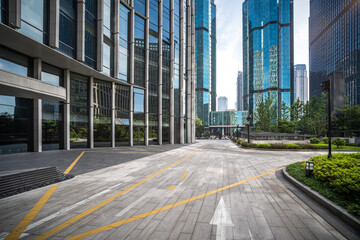 Modern Cityscape: Clean Lines and Reflections in Urban Architecture