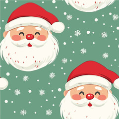 Seamless pattern of Cute Christmas Santa illustration