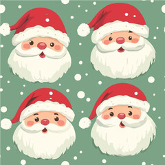 Seamless pattern of Cute Christmas Santa illustration