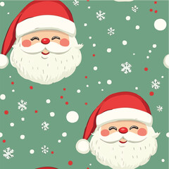 Seamless pattern of Cute Christmas Santa illustration