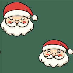 Seamless pattern of Cute Christmas Santa illustration