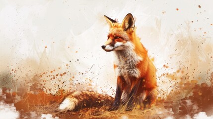 Obraz premium Elegant Red Fox in Artistic Setting