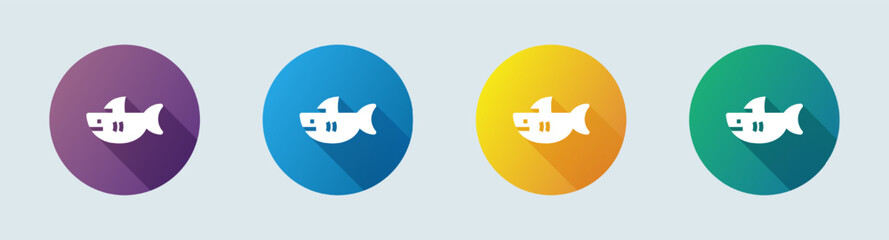 Shark solid icon in flat design style. Fish signs vector illustration.