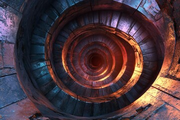 Digital Innovation Spiral illustration: Creative Tech Design Background Wallpaper 3d