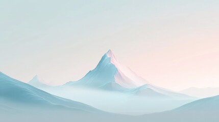Serene Pastel Mountainscape A Gentle Sunrise Scene