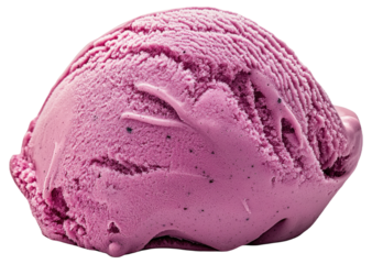 PNG Scoop of purple berry ice cream on white background