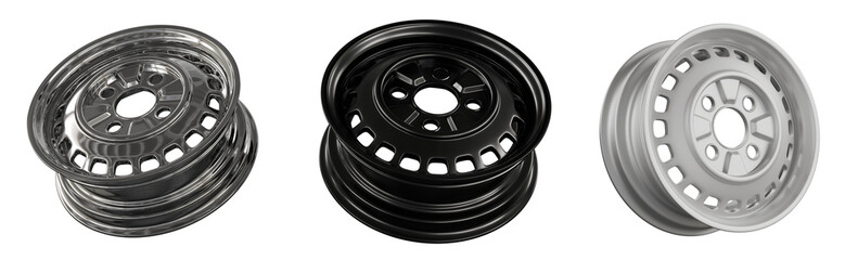 Classic wheels isolated on white