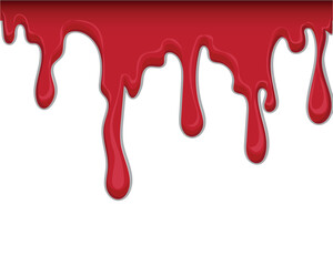 vector design illustration of a red liquid that looks like blood dripping from top to bottom