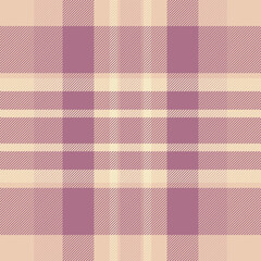 Season textile texture check, postcard plaid vector pattern. Scenery seamless tartan background fabric in light and pink colors.