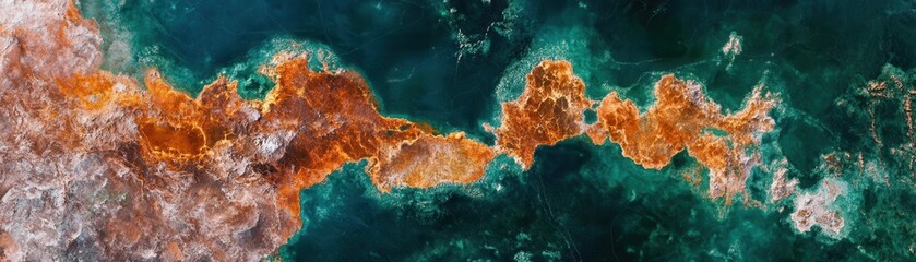 Obraz premium Satellite View of Geoscience Environmental Planning: Mapping Natural Resources and Land Use for Sustainable Development