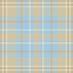 Feminine plaid background tartan, machinery fabric seamless textile. 1940s check pattern texture vector in light and velvet blue colors.