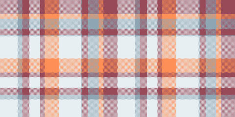 Tablecloth fabric texture pattern, no people plaid vector background. Colourful tartan check seamless textile in pastel snow and red colors.
