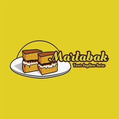 Martabak indonesia street food logo template illustration graphic