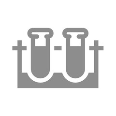 Test tube rack vector icon. Flask or laboratory glassware chemistry symbol.