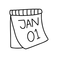 january 1st calendar cute doodle new year resolution svg png transparent digital planner sticker clipart cutout