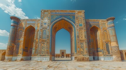 Obraz premium Samarkand Registan Square Ancient Architecture Uzbekistan Travel