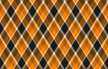 Argyle pattern of geometric rhombus. Harlequin check wallpaper design. Classic diamond shaped textile material for web background, print fabric clothing, sweater, wrapping paper, gift card, invitation