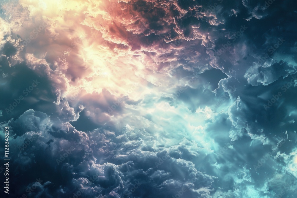 Fototapete vibrant cosmic clouds illuminated by celestial light showcasing an array of colors in the deep unive