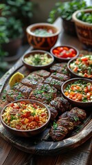 Delicious Kazakh Cuisine Beshbarmak Plov Shashlik Feast