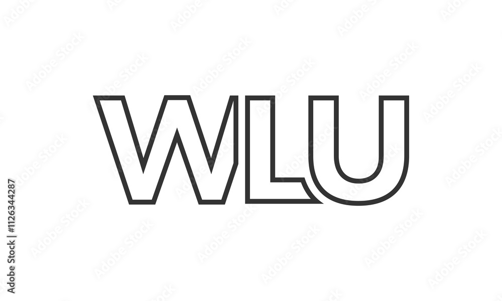 Poster wlu logo design template with strong and modern bold text. initial based vector logotype featuring s