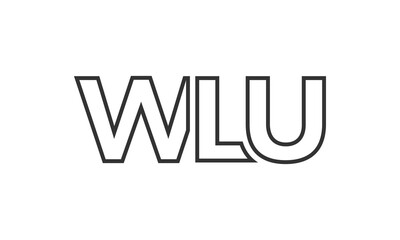 WLU logo design template with strong and modern bold text. Initial based vector logotype featuring simple and minimal typography. Trendy company identity.